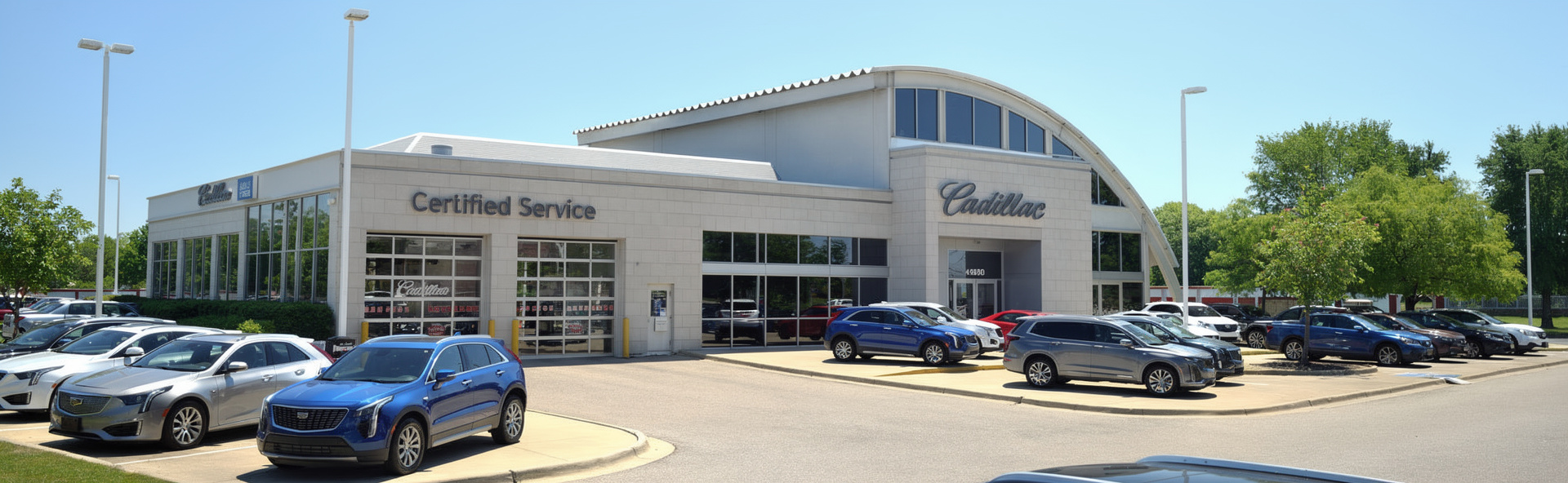 Jim Riehl's Friendly Cadillac dealership building in Clinton Township, MI