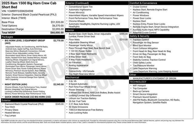 2025 Ram 1500 Big Horn