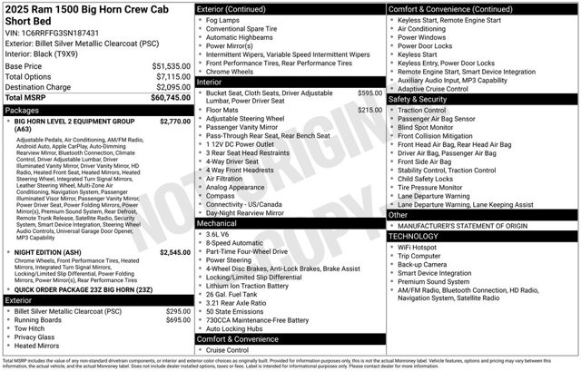 2025 Ram 1500 Big Horn