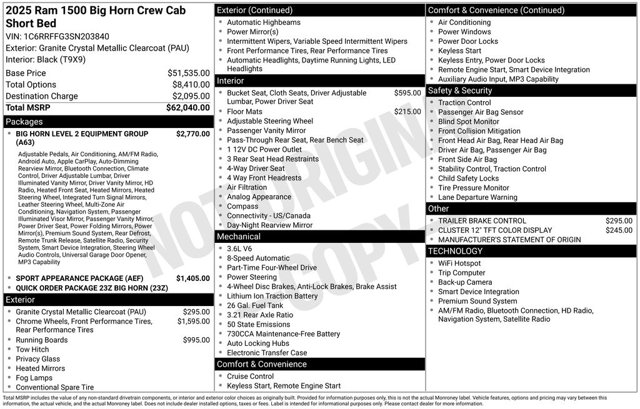 2025 Ram 1500 Big Horn