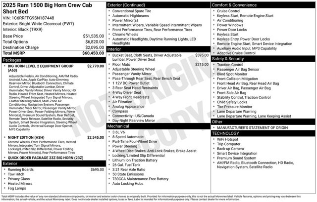 2025 Ram 1500 Big Horn