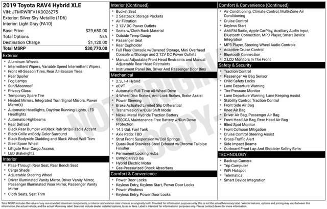 2019 Toyota RAV4 Hybrid XLE
