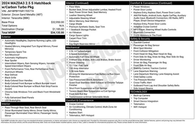 2024 Mazda Mazda3 Hatchback 2.5 Carbon Turbo