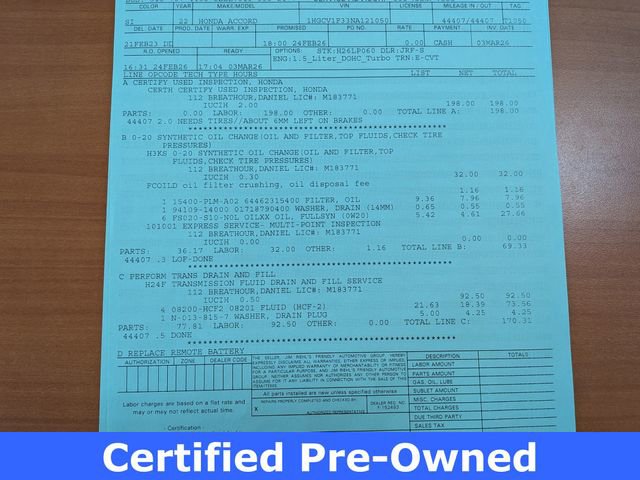 2022 Honda Accord Sedan Sport