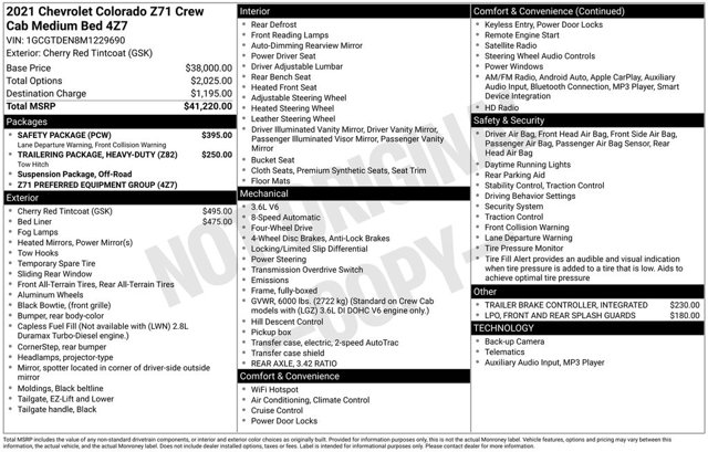 2021 Chevrolet Colorado 4WD Z71