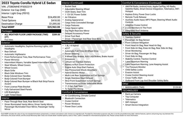 2023 Toyota Corolla Hybrid LE