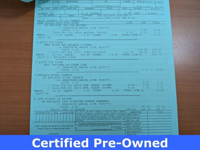 2022 Honda Accord Sedan Sport