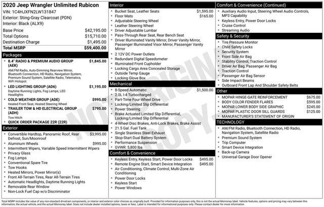 2020 Jeep Wrangler Unlimited Rubicon