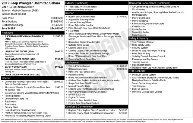 2019 Jeep Wrangler Unlimited Sahara