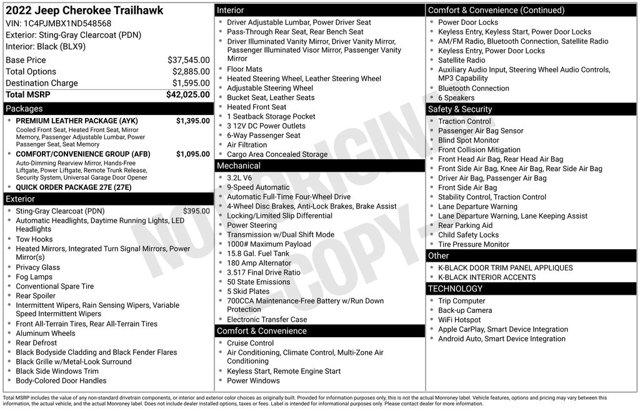 2022 Jeep Cherokee Trailhawk