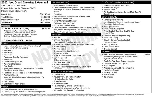 2022 Jeep Grand Cherokee L Overland