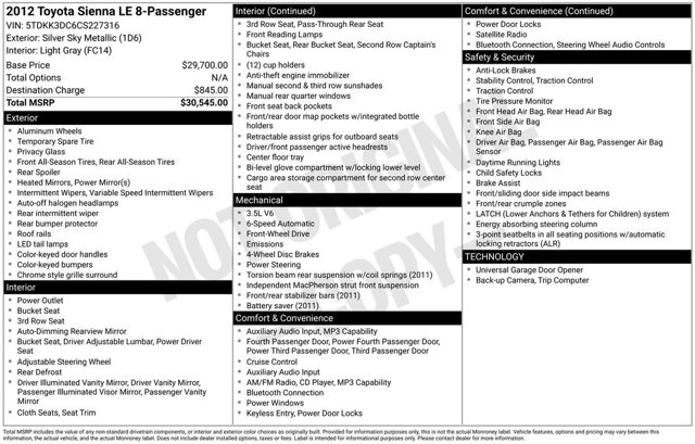 2012 Toyota Sienna LE