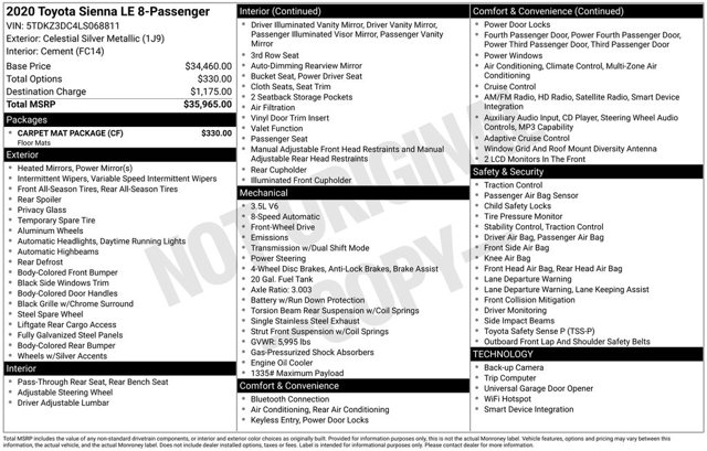 2020 Toyota Sienna LE