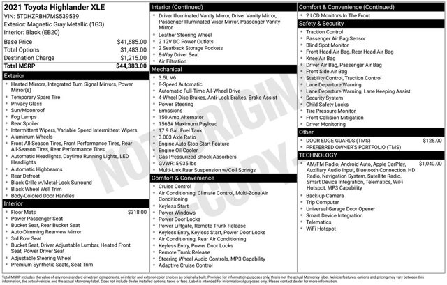 2021 Toyota Highlander XLE