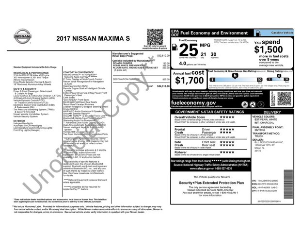 2017 Nissan Maxima S